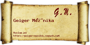 Geiger Mónika névjegykártya